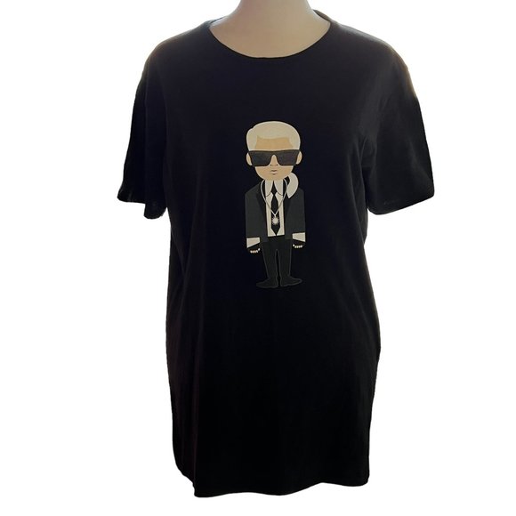 Like new! KARL LAGERFELD Paris Caricature Tee Size Small - Picture 2 of 10